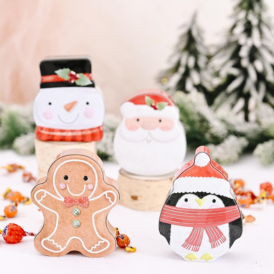 Xmas Food Storage Containers - علبة معدنية لحلوى رجل الزنجبيل لعيد