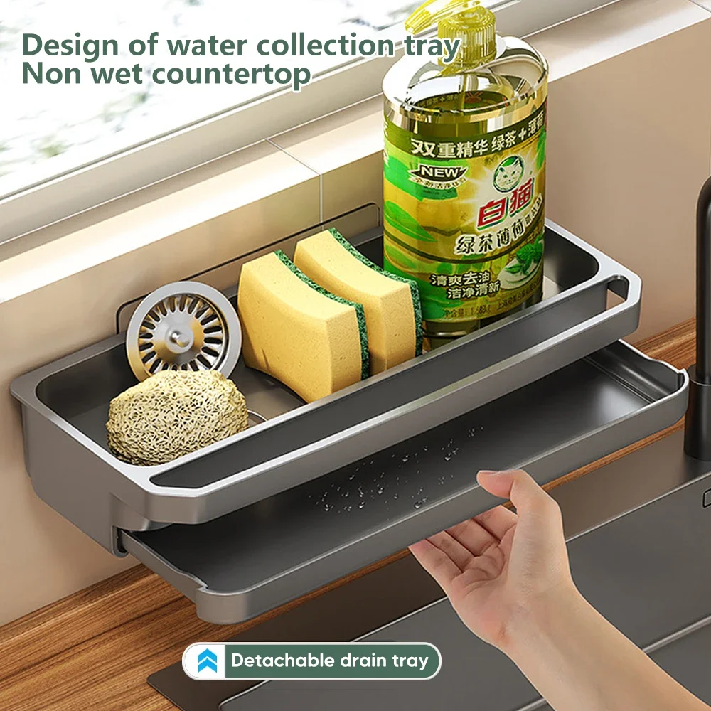 Food Storage Shelving - بالوعة المطبخ المنظم استنزاف رف الذاتي