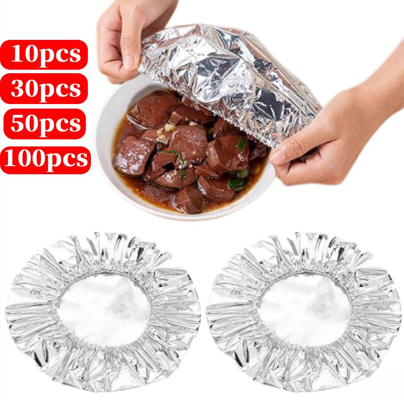 Food Storage Aluminum - 10-100 قطعة من أغطية الطعام المرنة