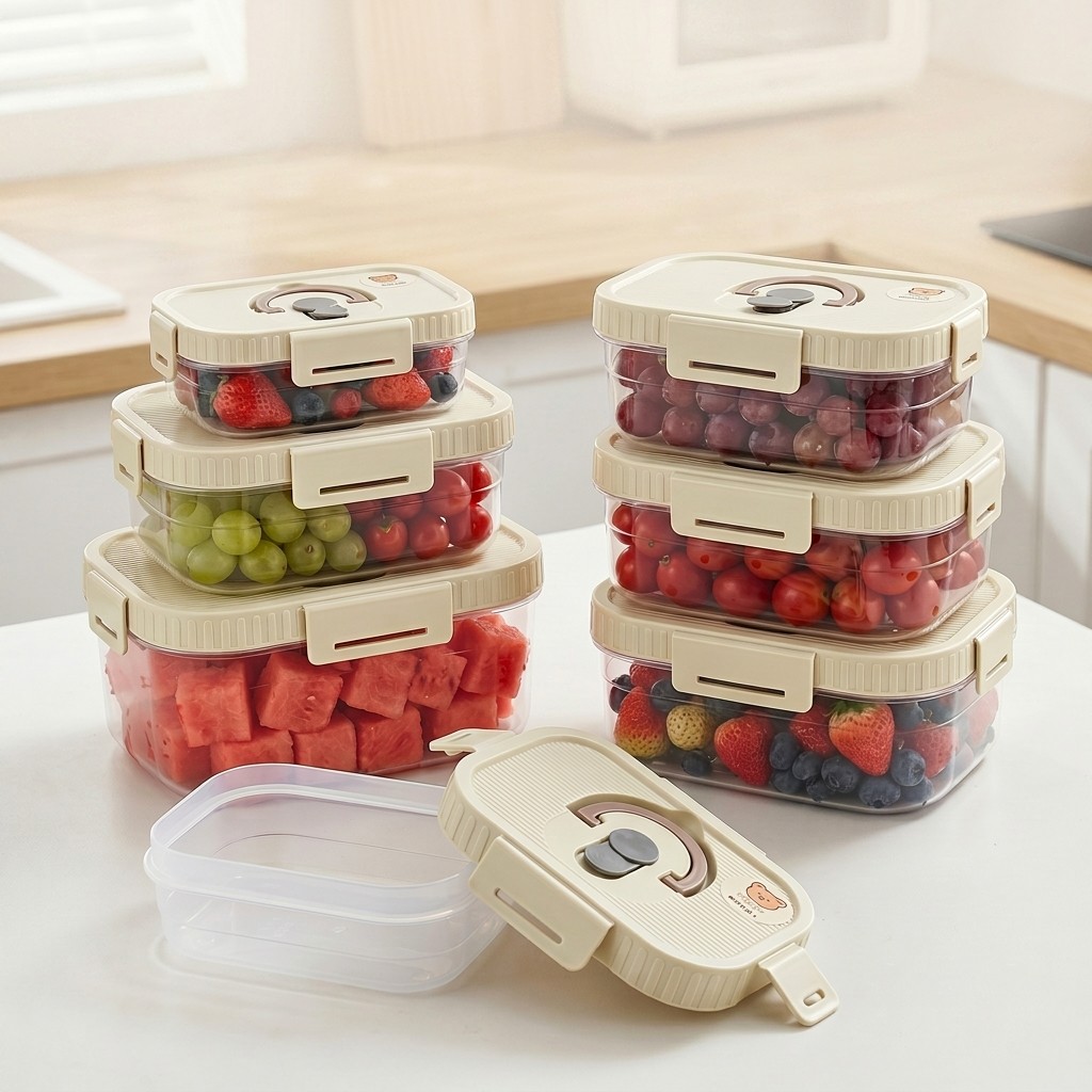 Food Storage Large Plastic Containers - حاوية تخزين طعام للثلاجة، صندوق بلاستيكي