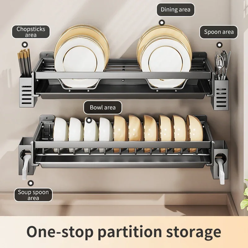 Food Storage Shelving - رف تجفيف وتخزين أطباق وأوعية المطبخ،