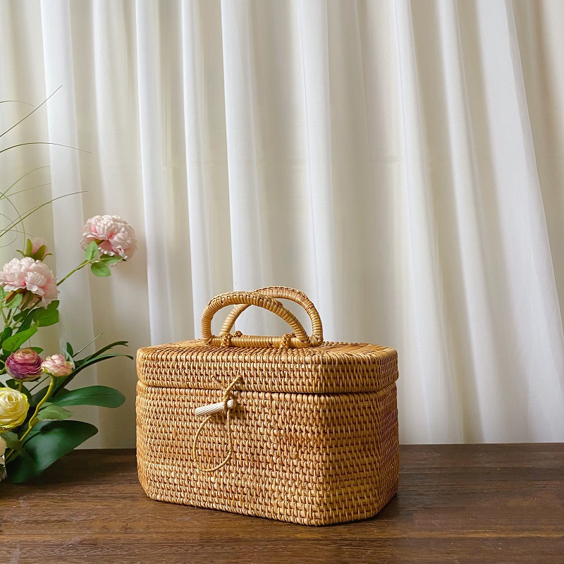 Bread Box Bamboo - المطبخ المنسوجة يدويا الروطان صندوق تخزين
