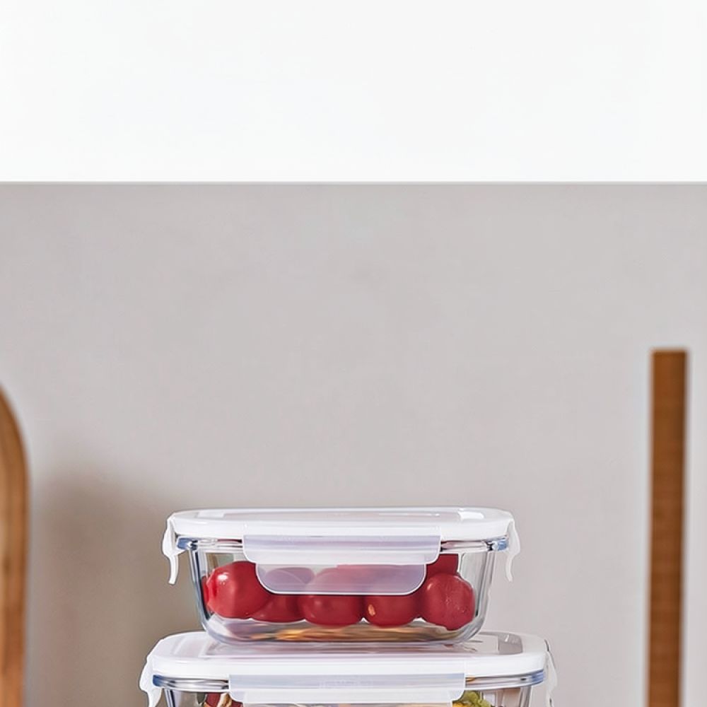 Glass Meal Prep Container - علبة طعام زجاجية آمنة للاستخدام في