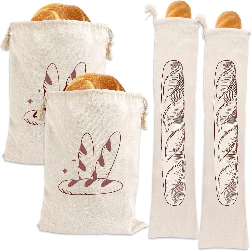 Food Storage Bags Reusable - قطعتان من أكياس الخبز الكبيرة المصنوعة