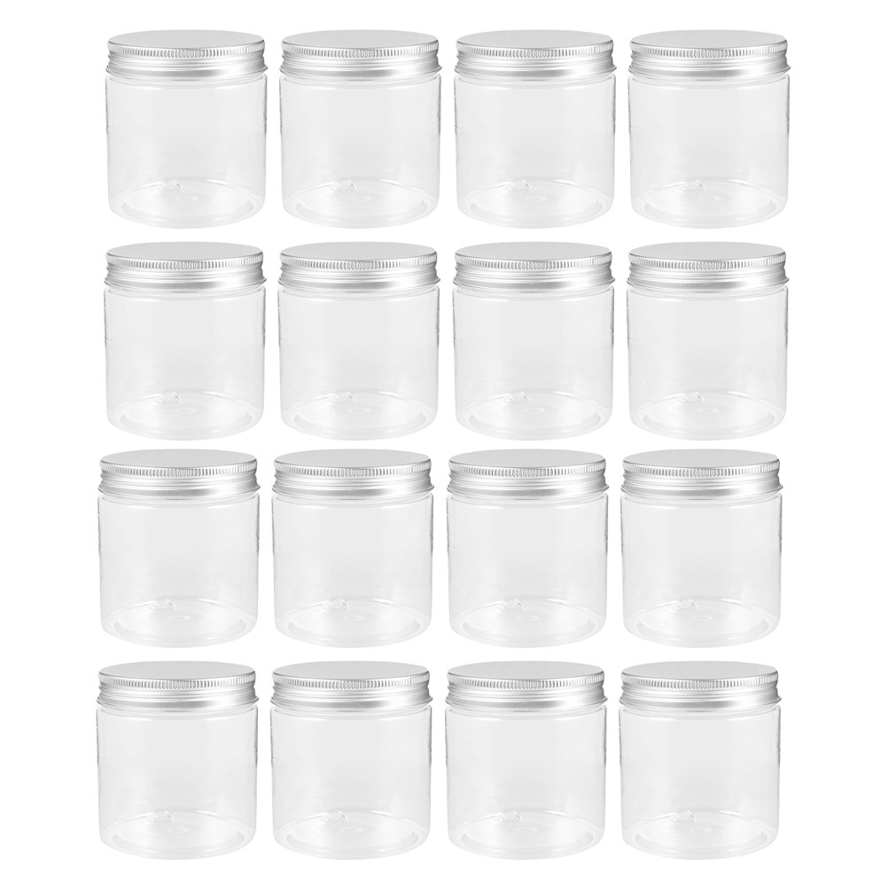 Food Storage Aluminum - 20 قطعة من عبوات الزجاج الشفافة