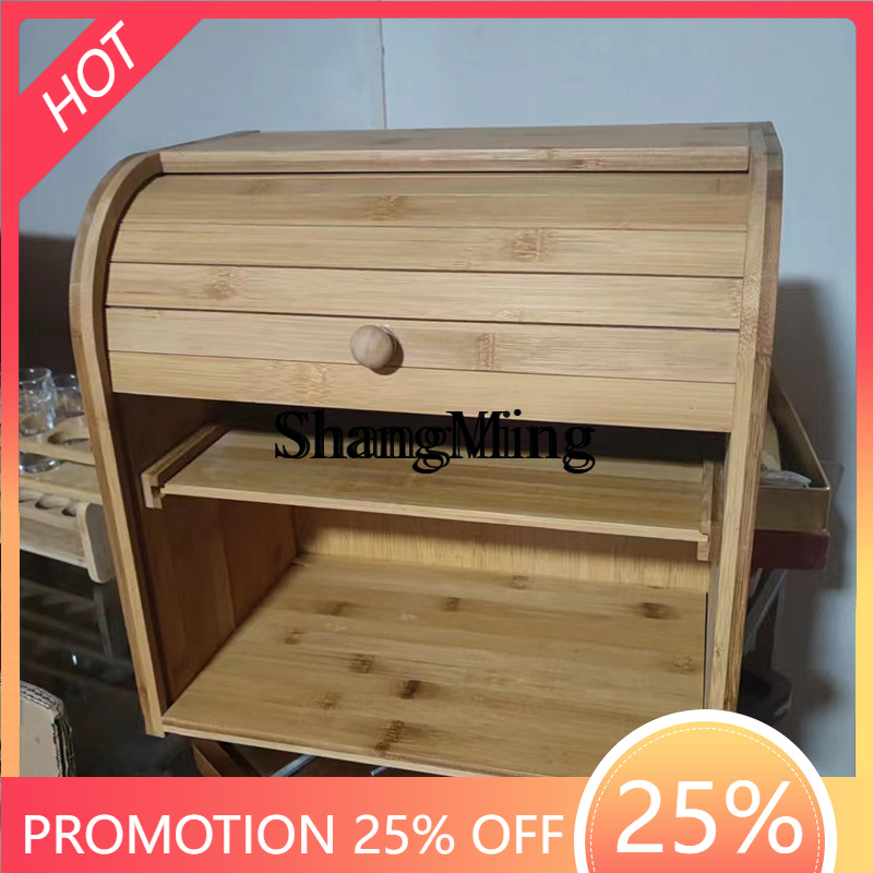 SM المنزلية الخيزران صندوق تخز - مراجعة Bread Box Bamboo وسعره