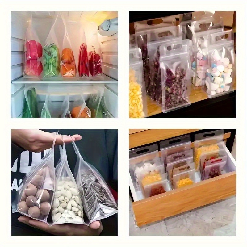 10 قطع من أكياس تخزين الطعام ا - مراجعة Food Storage Bags Reusable وسعره