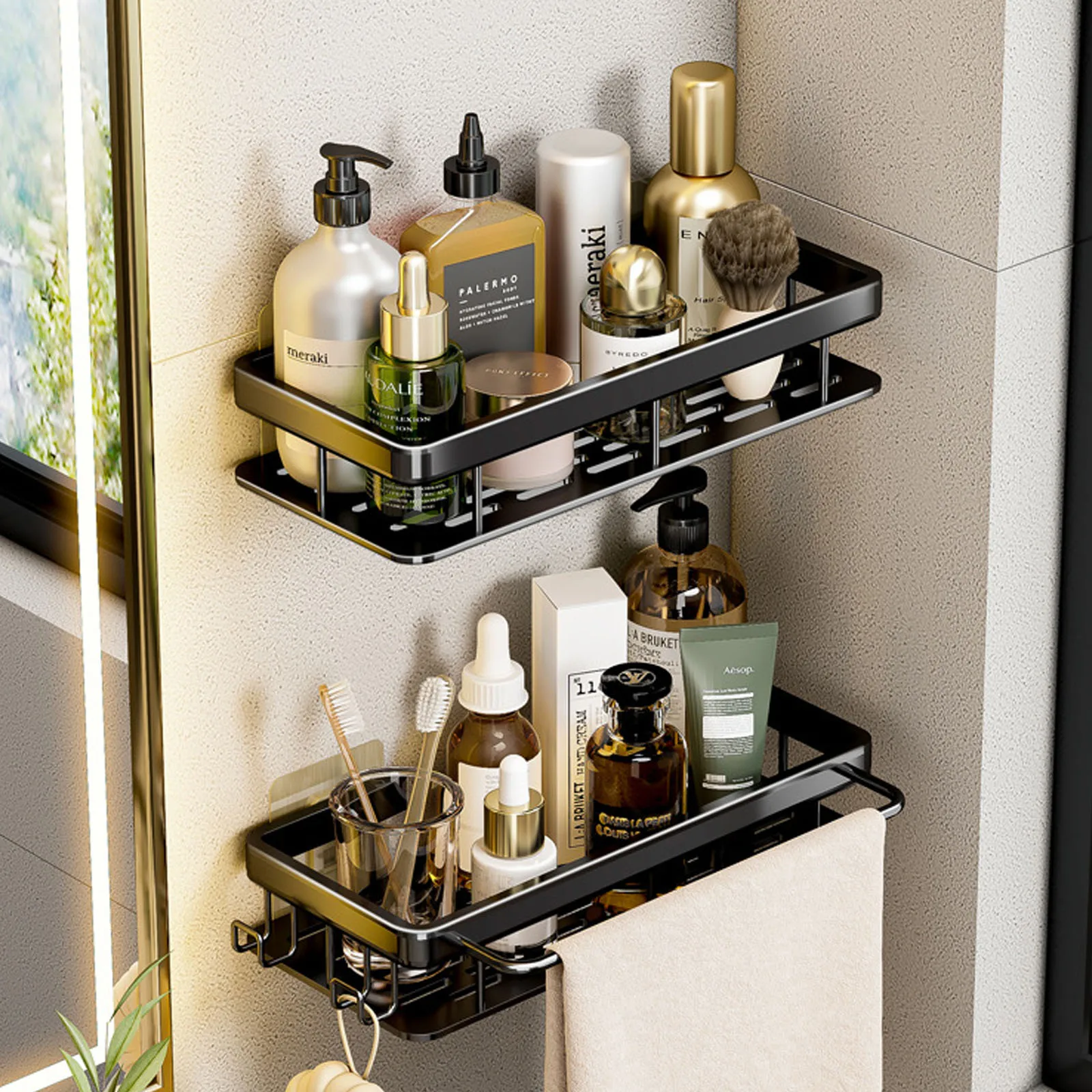رف حمام بدون حفر مثبت على الحا - مراجعة Food Storage Shelving وسعره
