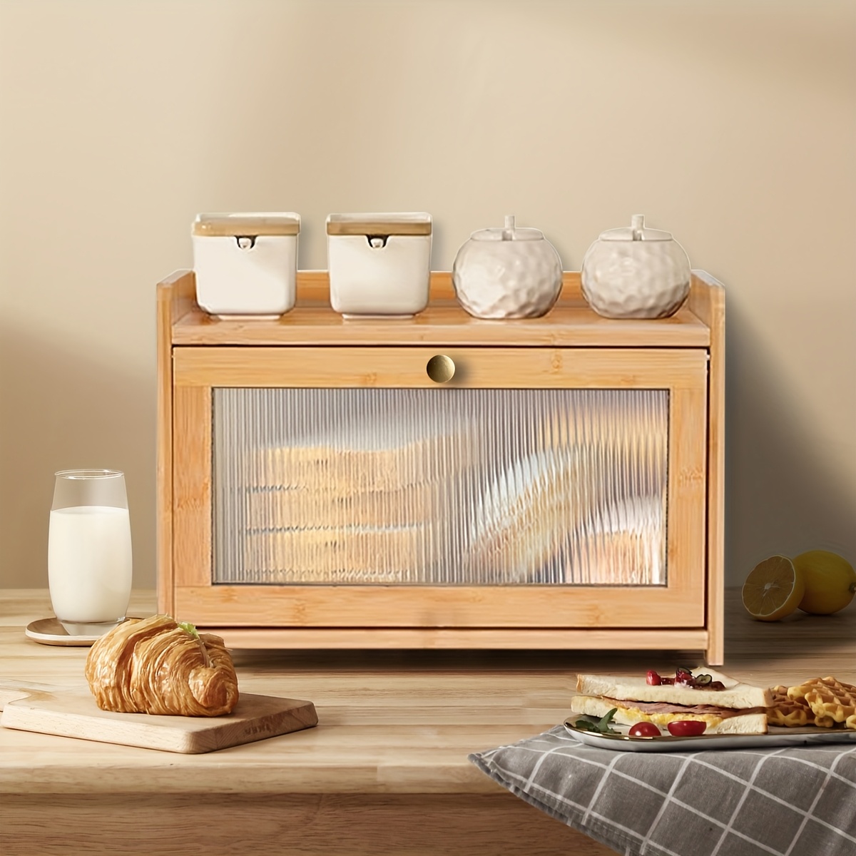 صندوق خبز من الخيزران بطبقتين  - مراجعة Bread Box Bamboo وسعره