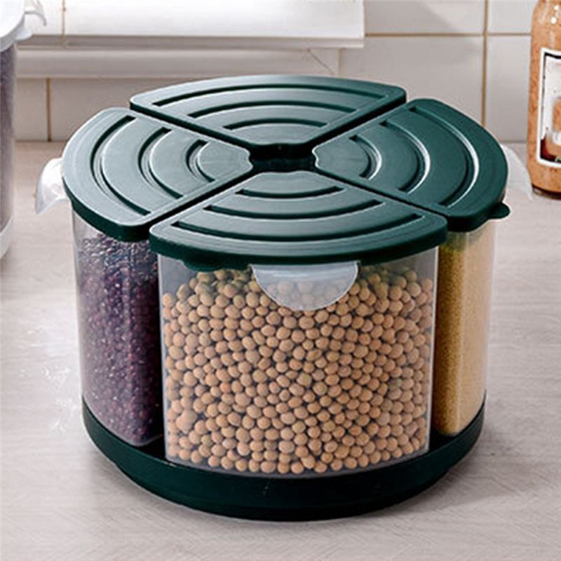 وعاء حبوب دوار J1UL1N، دلو أرز - مراجعة Food Storage Large Plastic Containers وسعره
