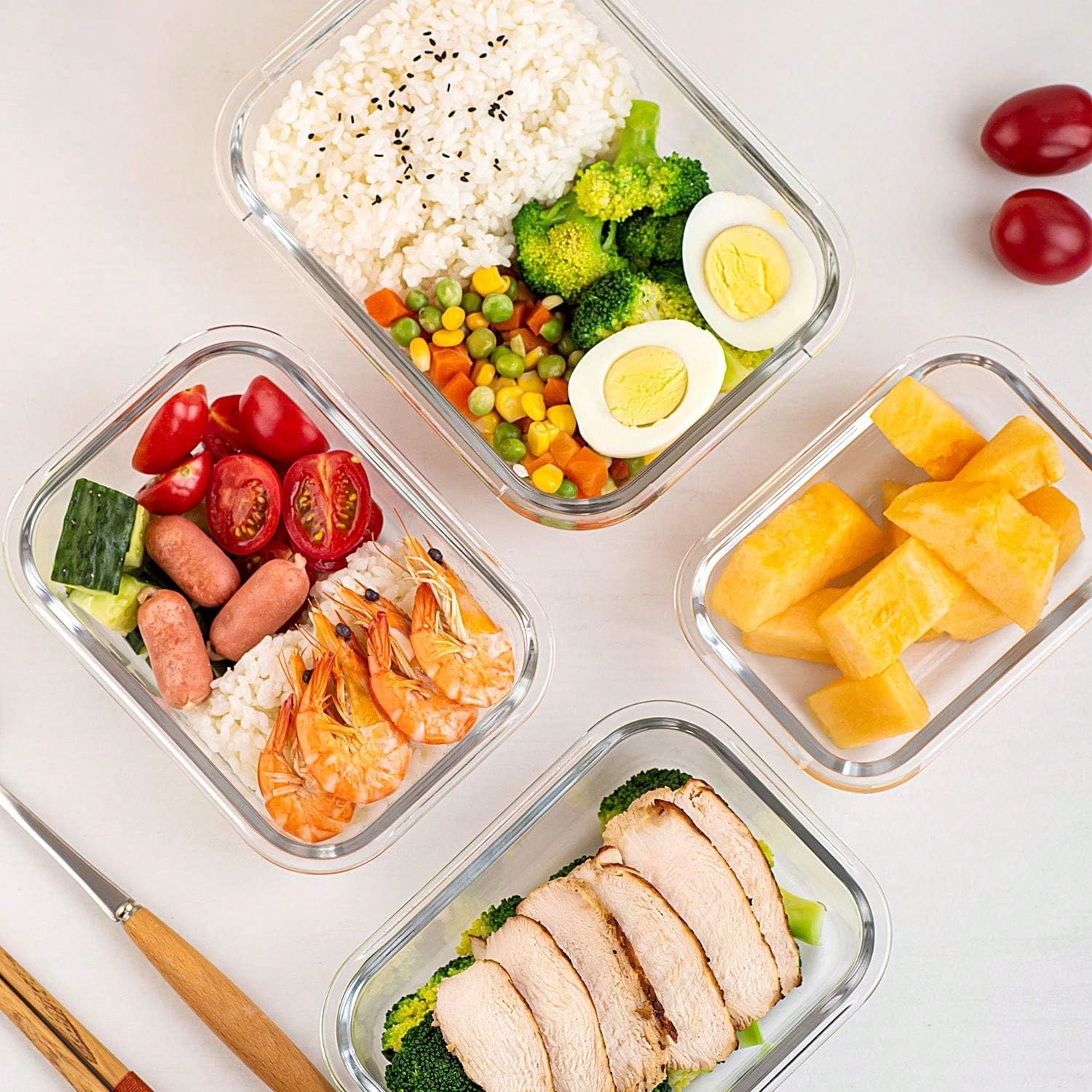 10 عبوات زجاجية لتخزين الطعام  - مراجعة Glass Meal Prep Container وسعره